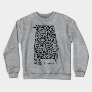 Alabama State Outline Maze & Labyrinth Crewneck Sweatshirt